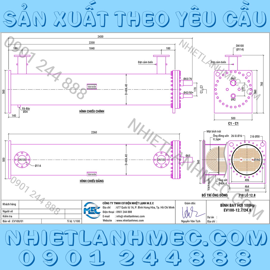 Bình bay hơi 100Hp