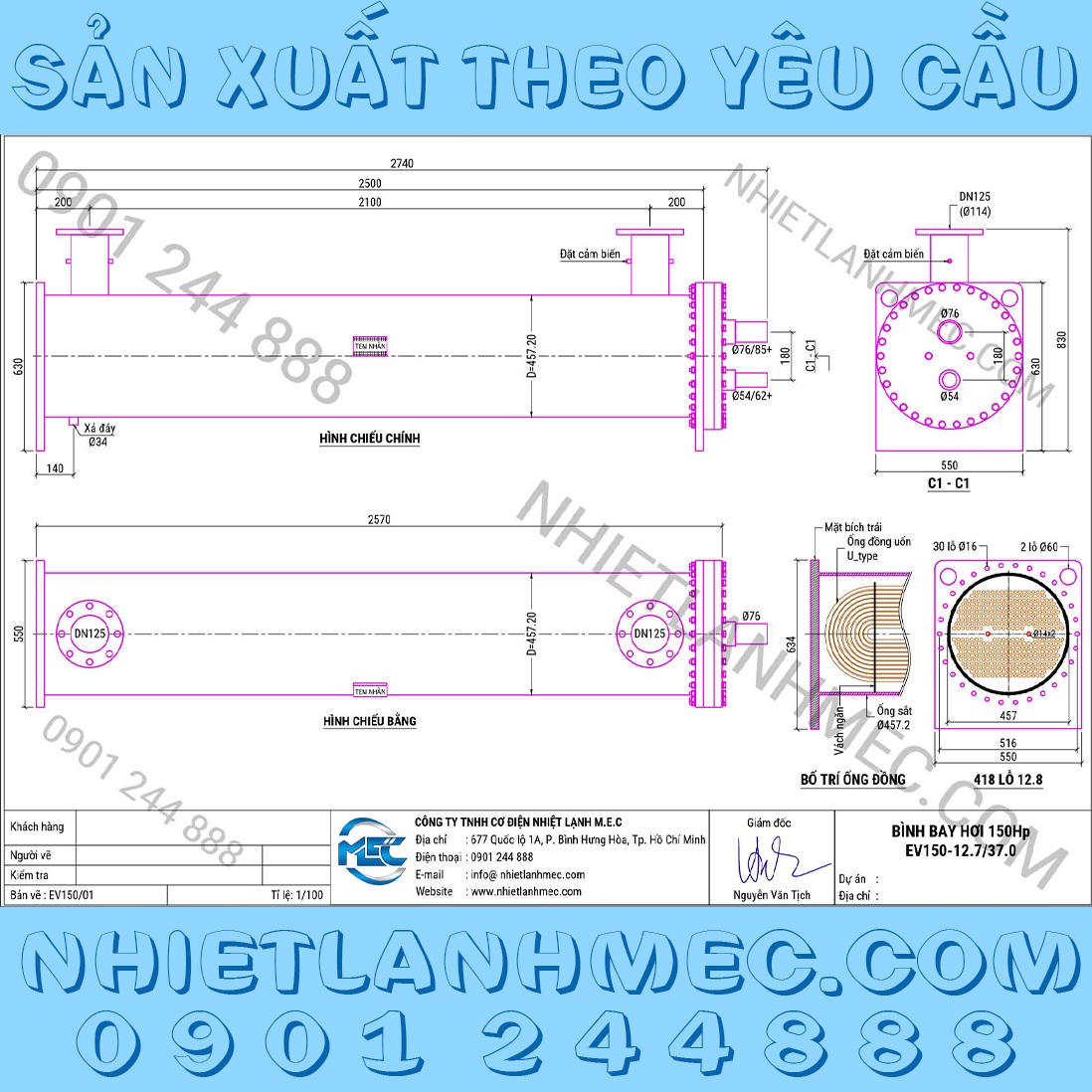 Bình bay hơi 150Hp