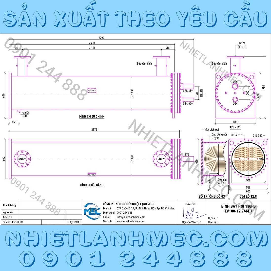 Bình bay hơi 180Hp